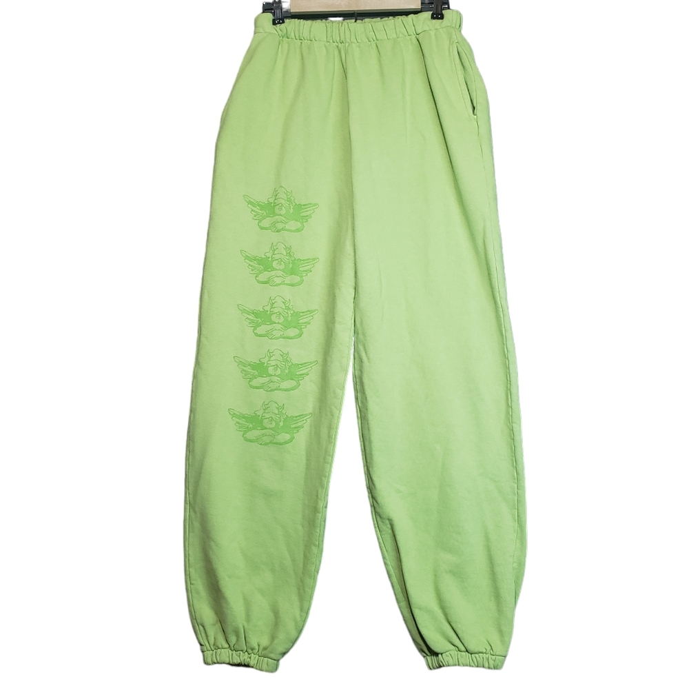 Boys Lie Read Me Revamp Sweatpants Green Size Large 100% Cotton